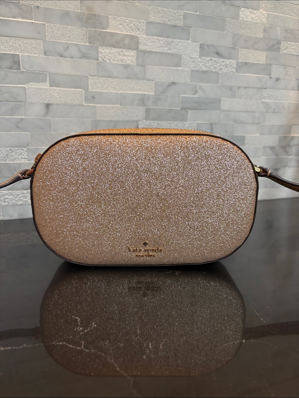 NWOT Kate Spade Glitter Camera Bag